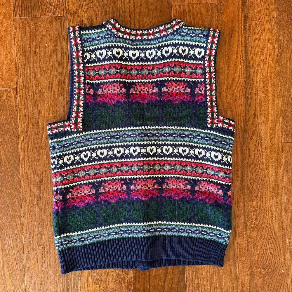 Vintage Northern Isles Fair Isle Sweater Vest Cottage Fall Boho Sweater Vest - Picture 8 of 8